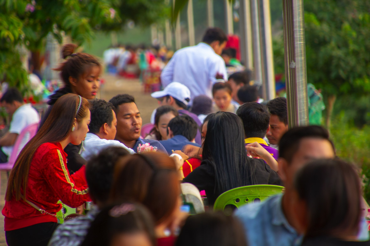 Dining on the Sangker River in Battambang.