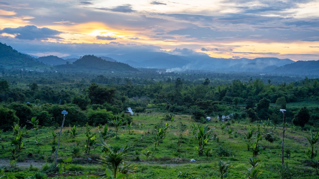 view from camping ground in samlout